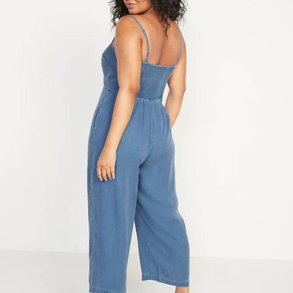New Old Navy Sleeveless Tie-Front TENCEL™ Lyocell Jumpsuit for Women - Picture 2 of 7